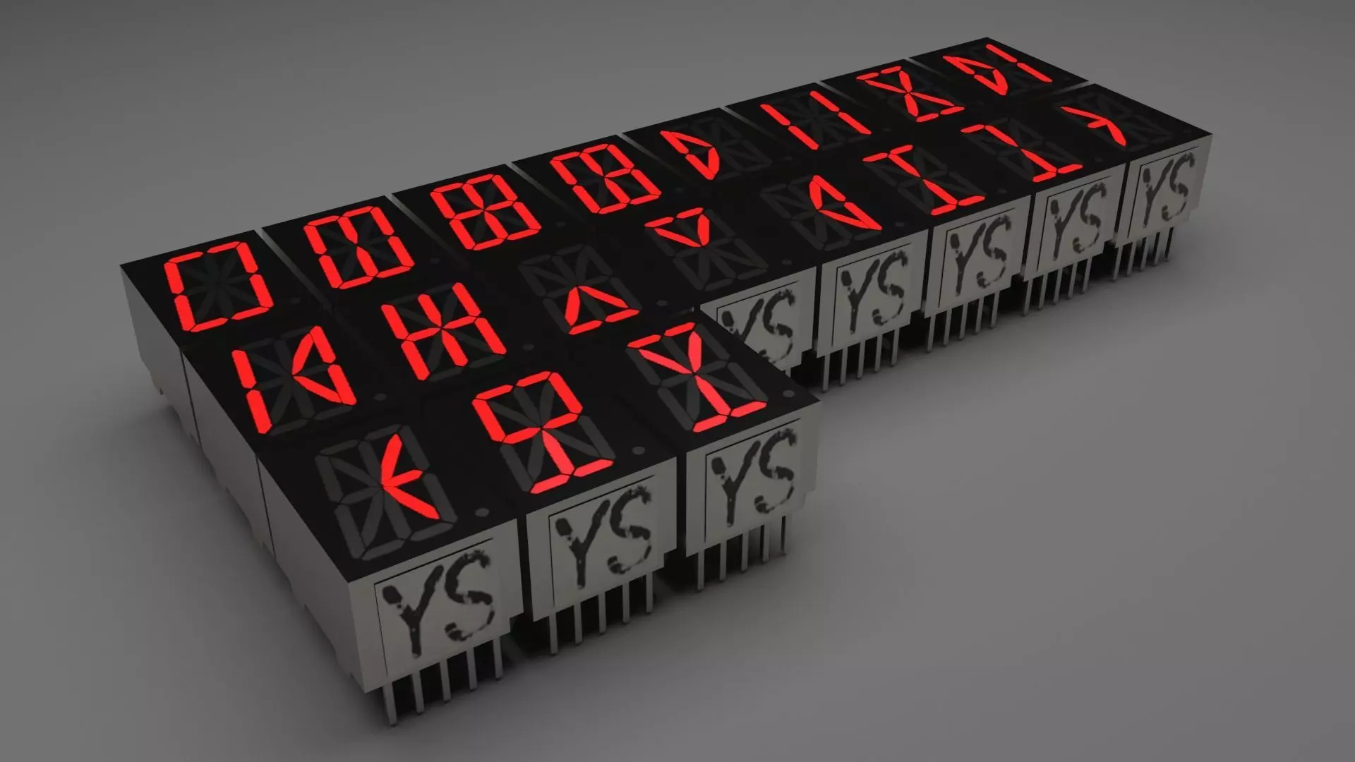 Illuminated Symbols 16 Segmented LEDs Set 3D model