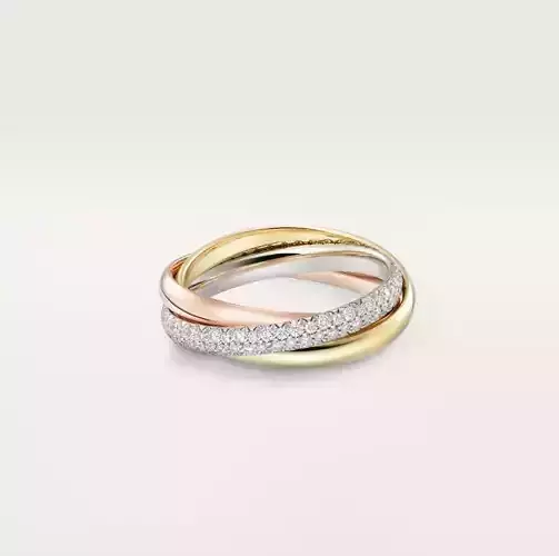 TRINITY RING SMALL MODEL HALF PAVED