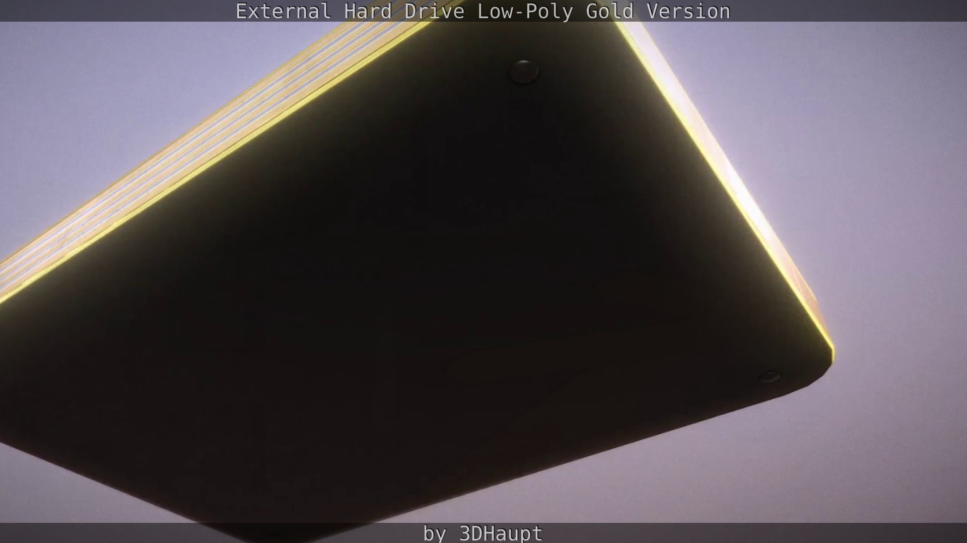 External Hard Drive Low Poly Gold Version  - Gameready - PBR  Low-poly 3D model_85
