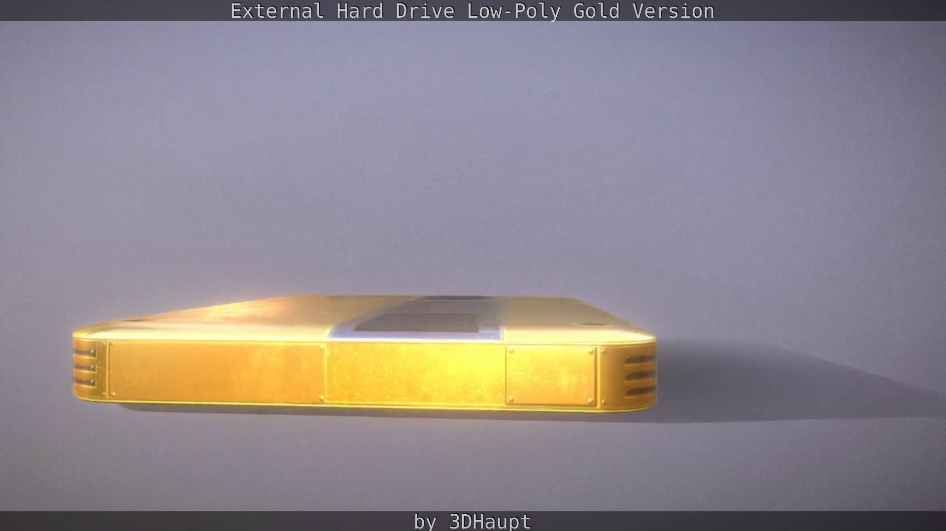 External Hard Drive Low Poly Gold Version  - Gameready - PBR  Low-poly 3D model_22