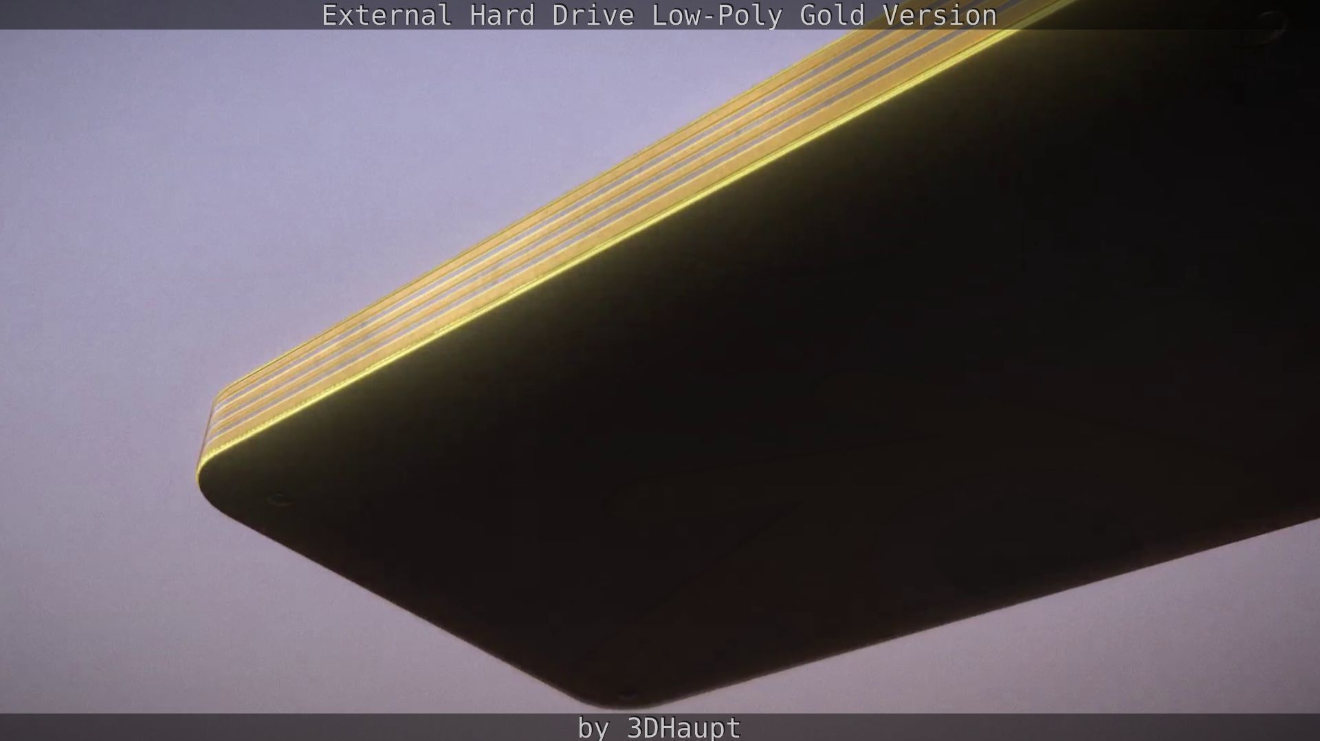 External Hard Drive Low Poly Gold Version  - Gameready - PBR  Low-poly 3D model_84