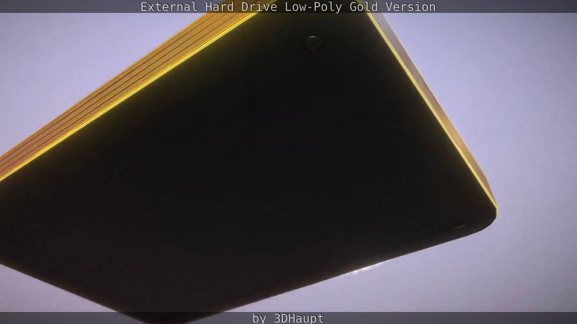 External Hard Drive Low Poly Gold Version  - Gameready - PBR  Low-poly 3D model_86