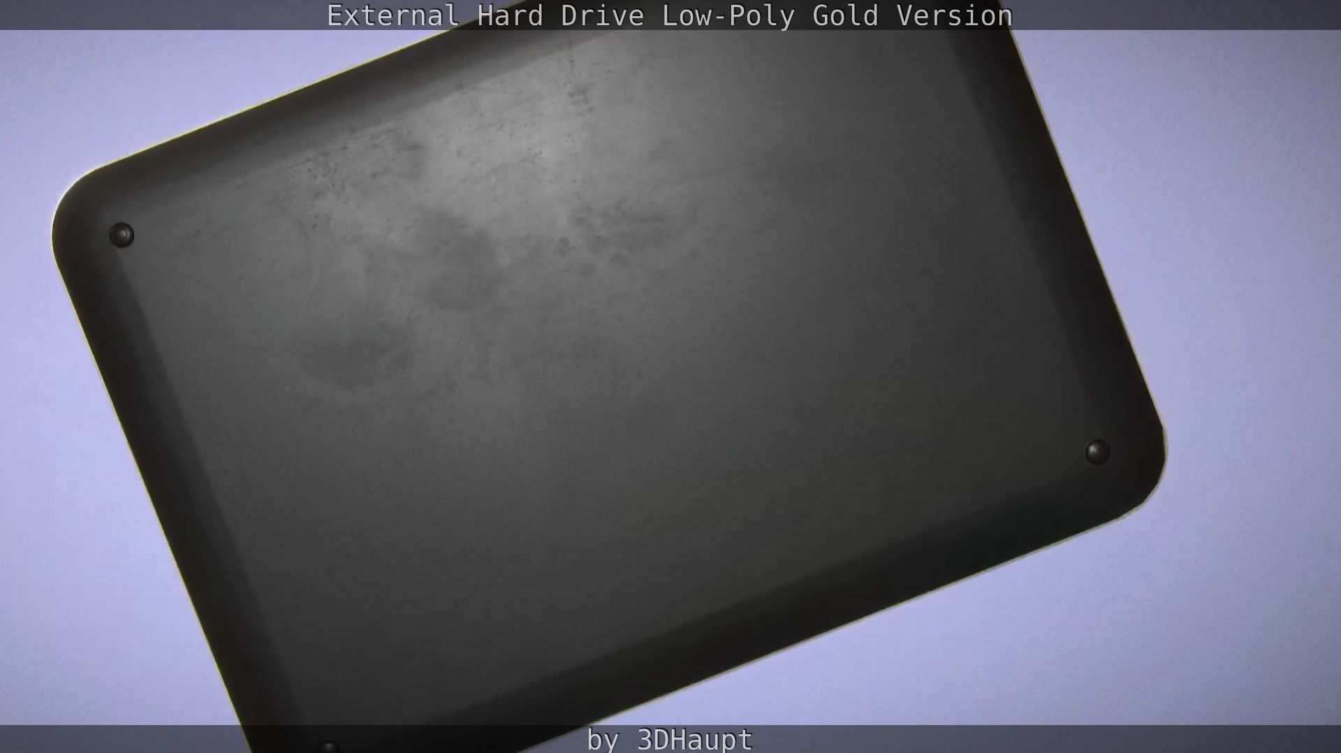 External Hard Drive Low Poly Gold Version  - Gameready - PBR  Low-poly 3D model_89