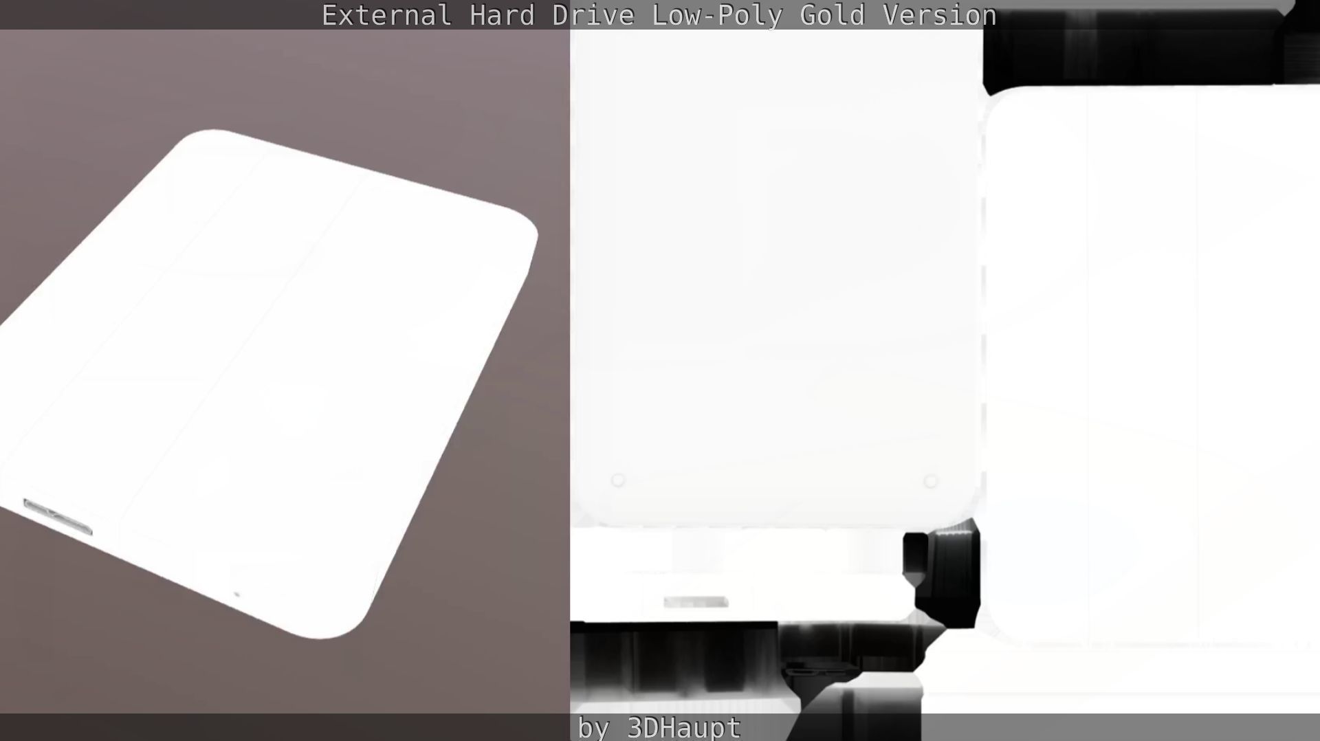 External Hard Drive Low Poly Gold Version  - Gameready - PBR  Low-poly 3D model_71