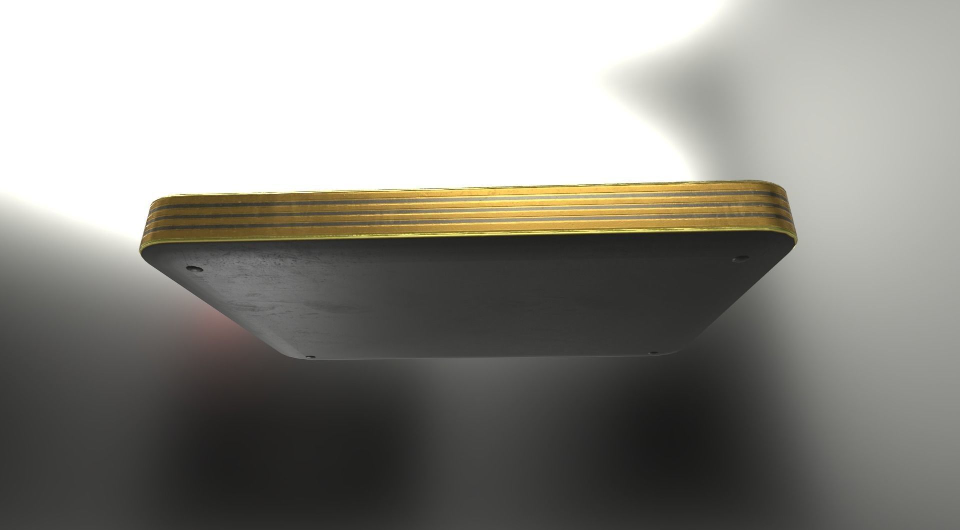 External Hard Drive Low Poly Gold Version  - Gameready - PBR  Low-poly 3D model_8