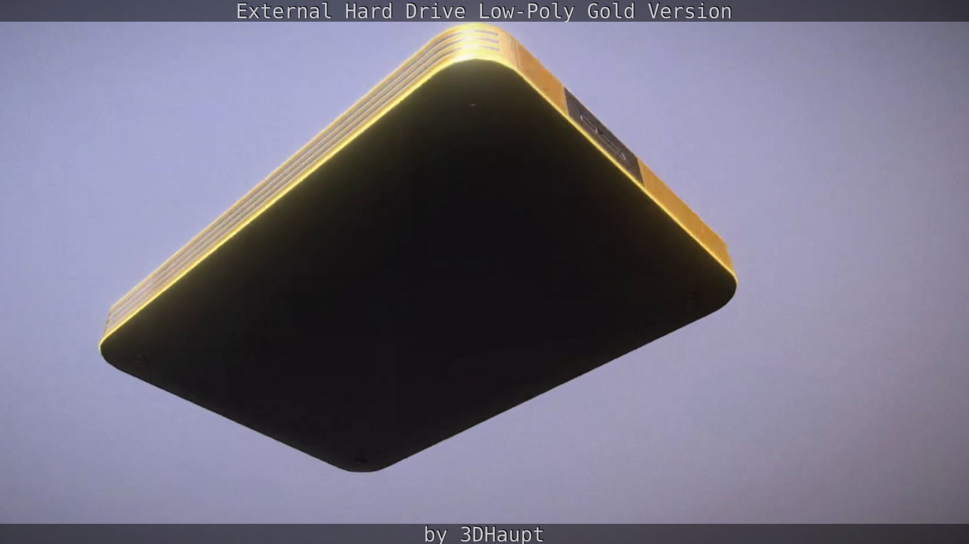 External Hard Drive Low Poly Gold Version  - Gameready - PBR  Low-poly 3D model_95