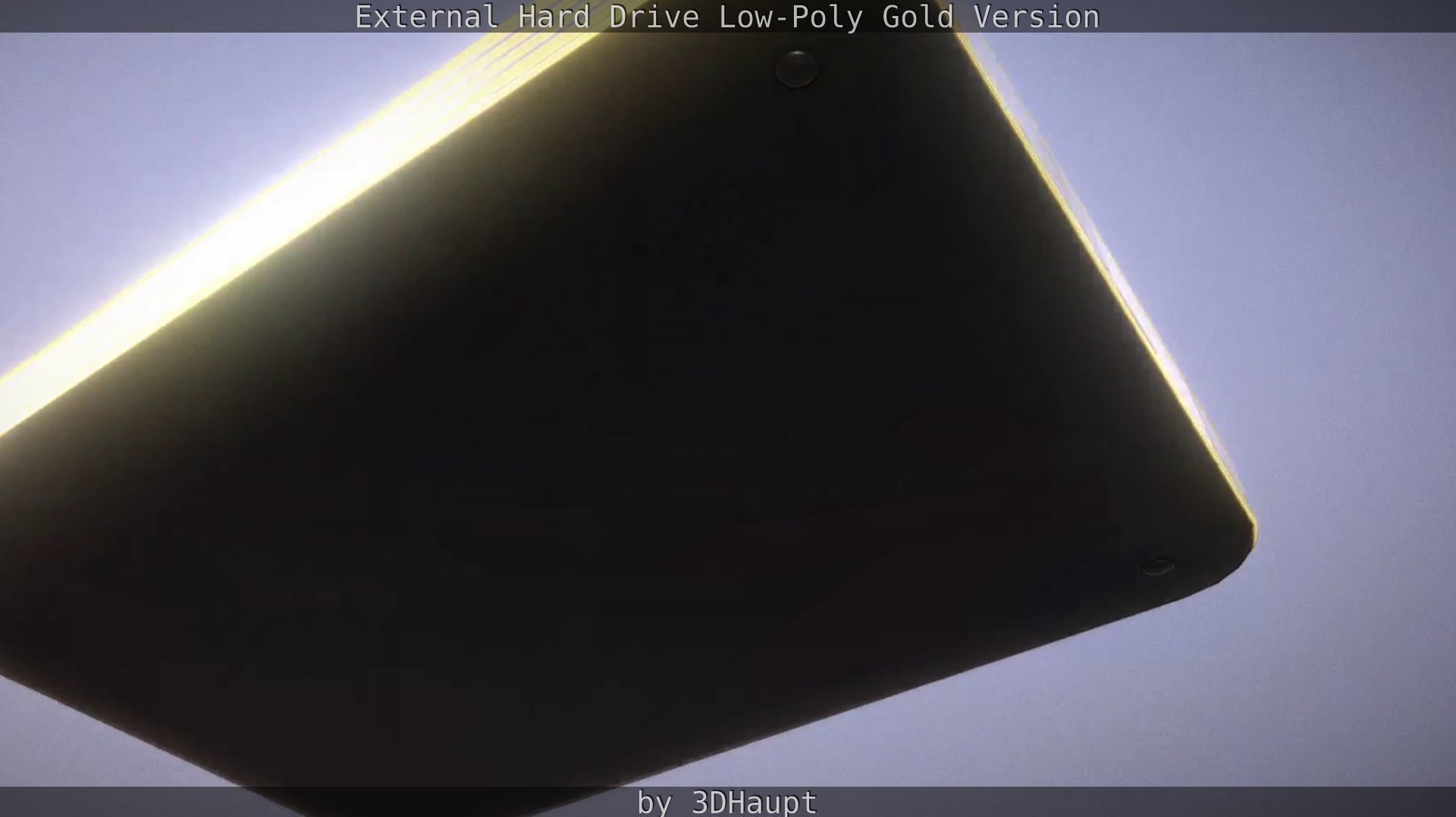 External Hard Drive Low Poly Gold Version  - Gameready - PBR  Low-poly 3D model_87