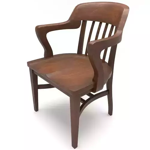 Antique Solid Oak Library Chair 1930 -1950