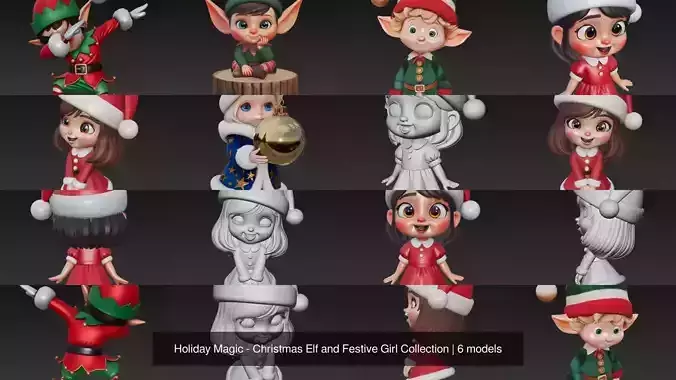 Holiday Magic - Christmas Elf and Festive Girl Collection