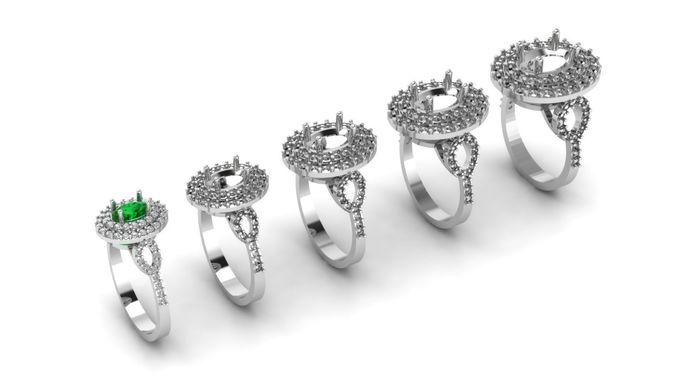 Ring Oval Set 3D print model