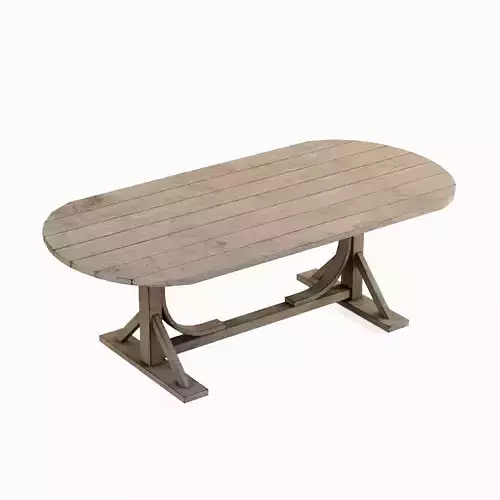 Medieval Wooden Tavern Table 02