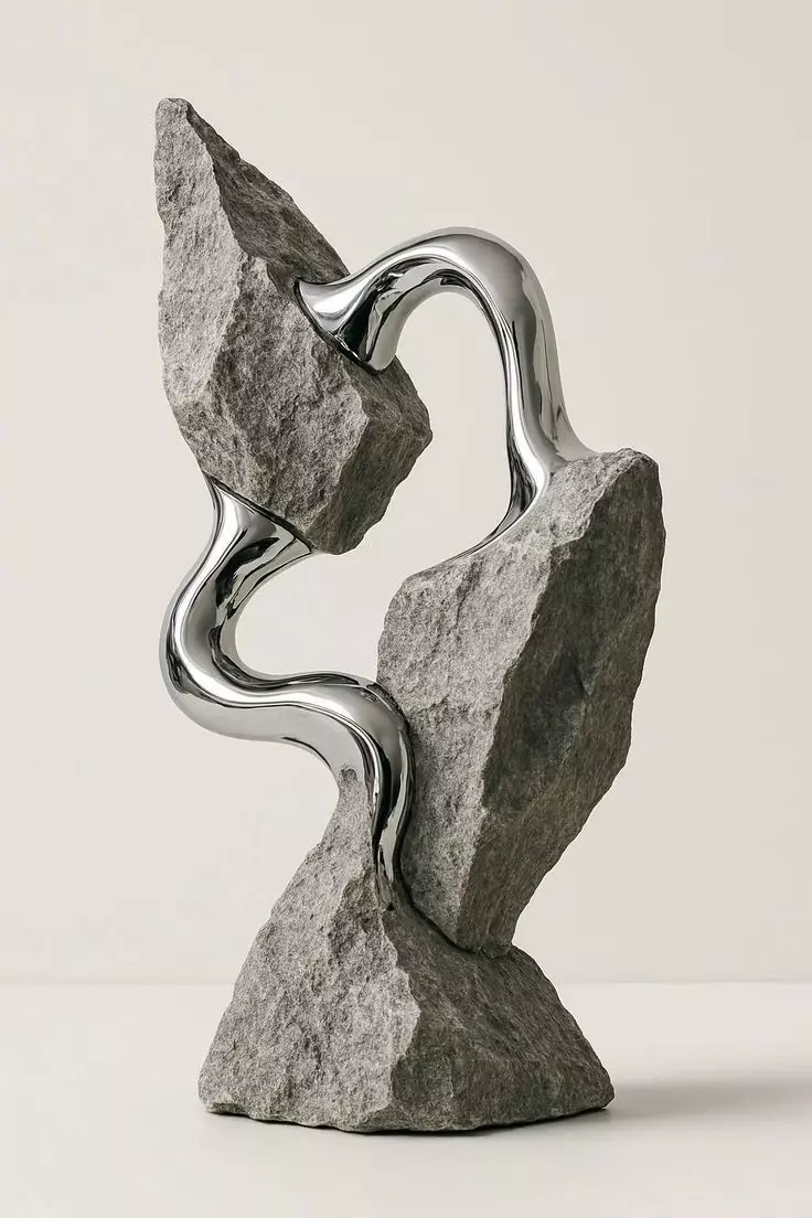 Abstract Rock And Metal Sculpture 3D print model
