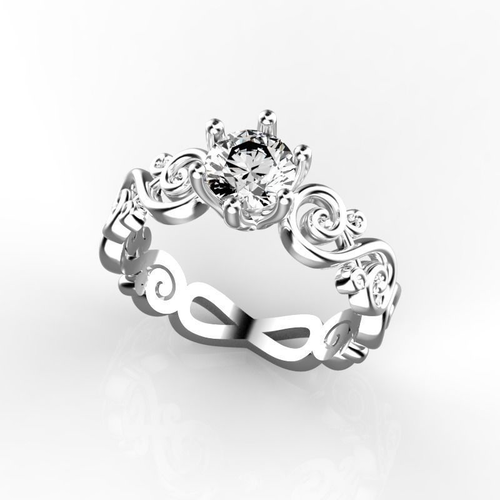 Engagement ring 6 mm stone