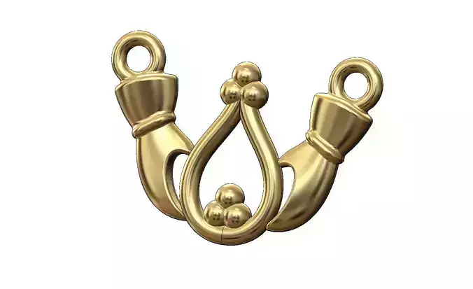 Vintage bead crown holding hands pendant