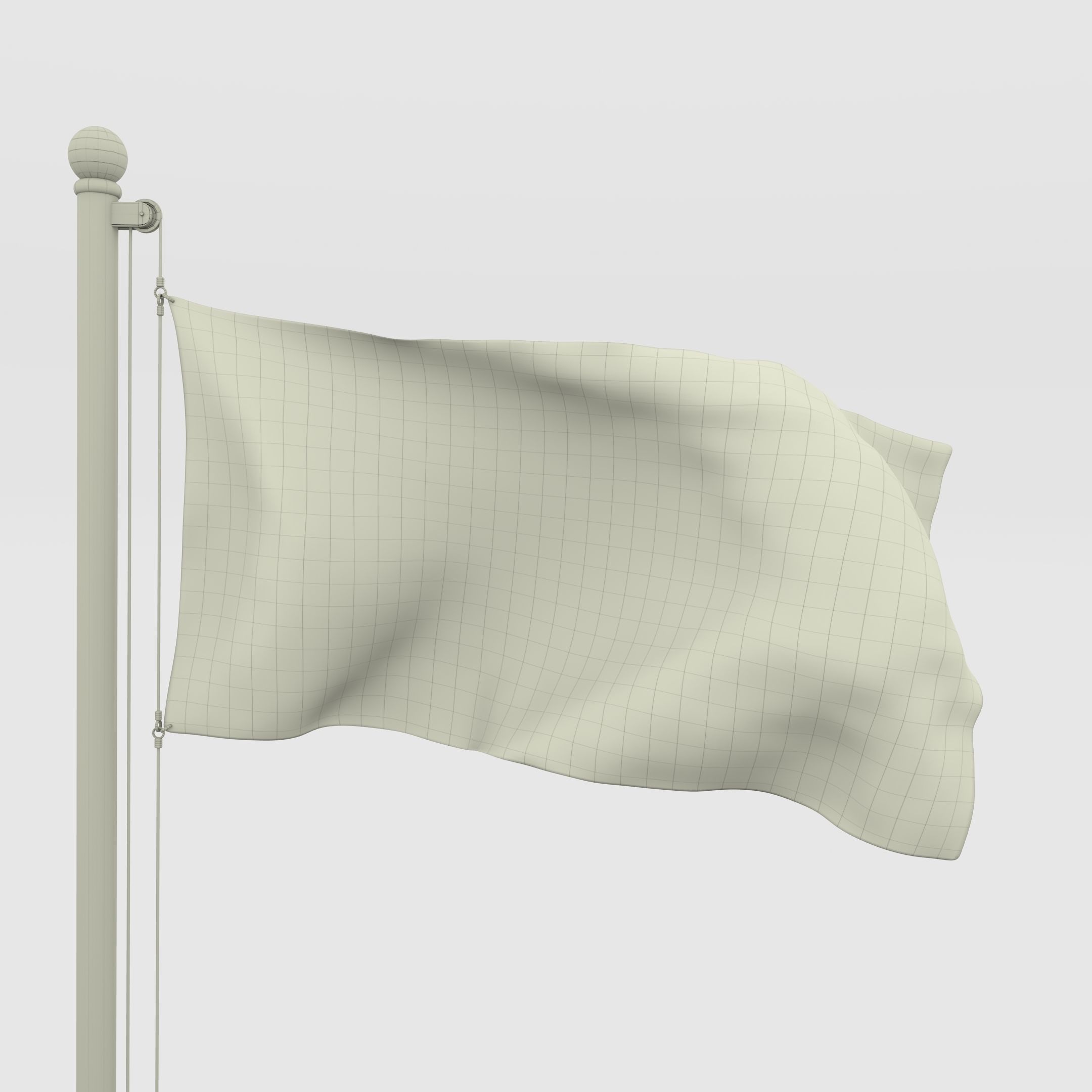 Animated Gabon Flag Low-poly 3D model_8