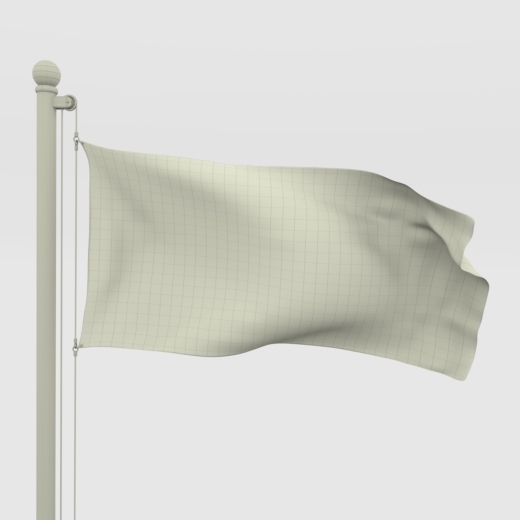 Animated Gabon Flag Low-poly 3D model_15