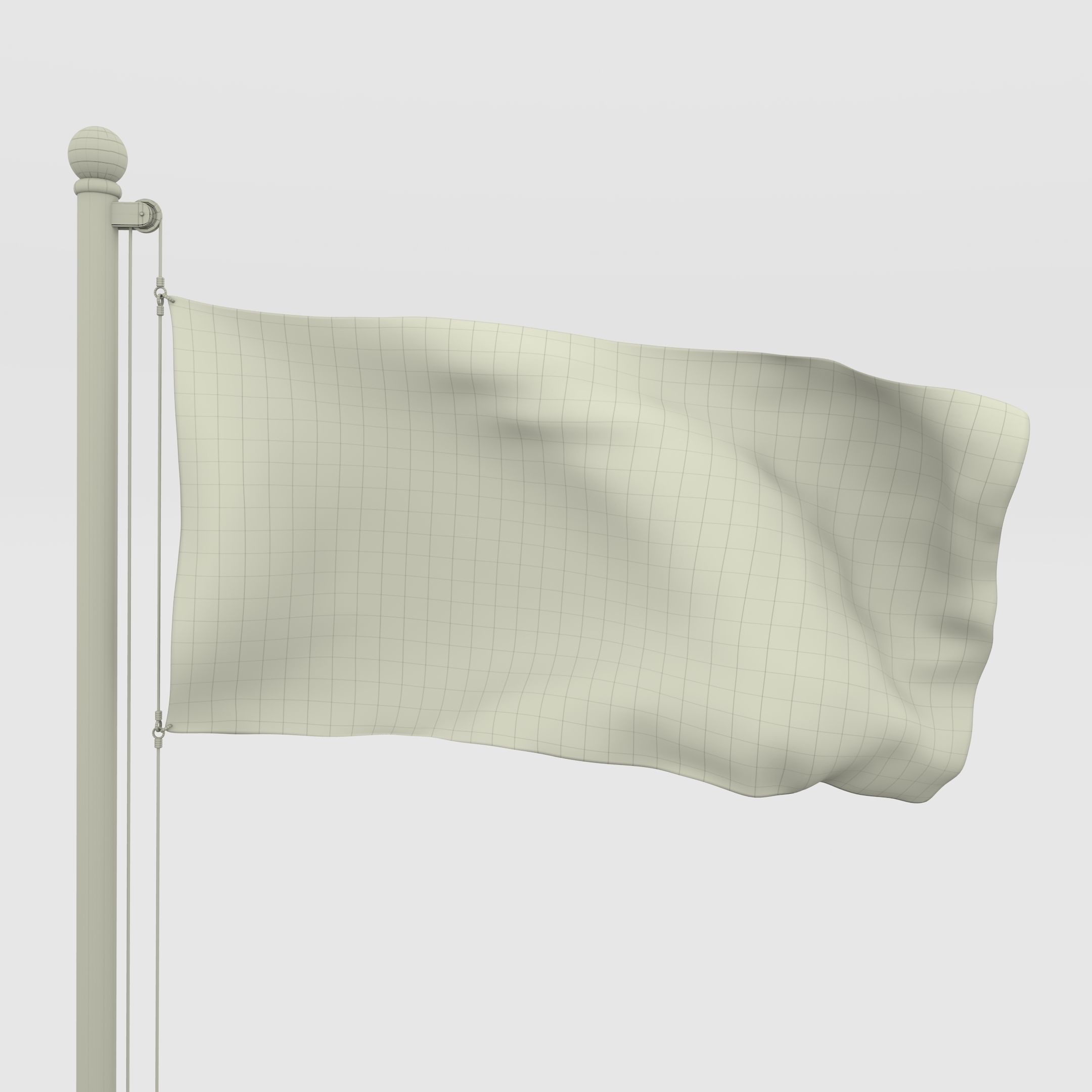 Animated Gabon Flag Low-poly 3D model_16