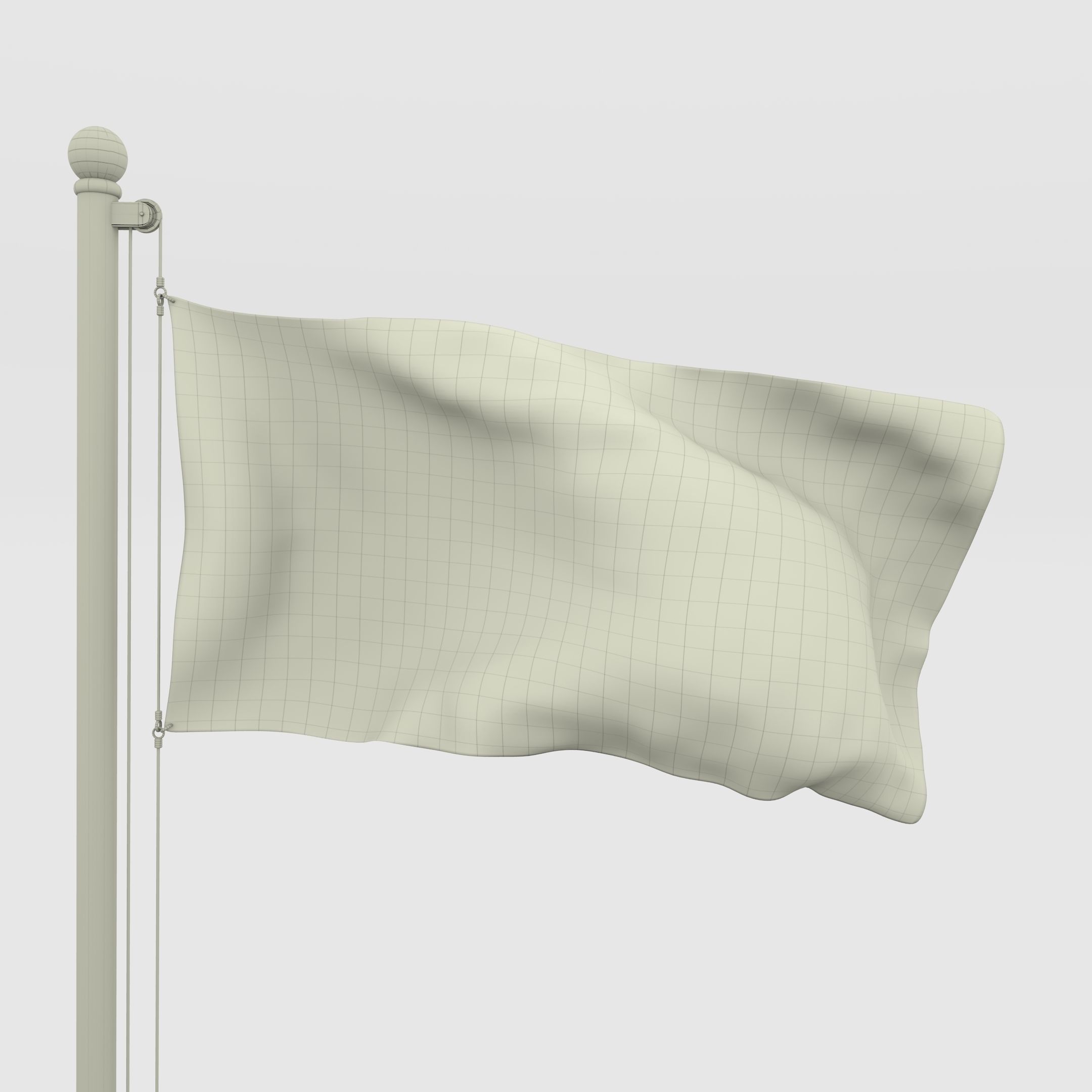 Animated Gabon Flag Low-poly 3D model_3