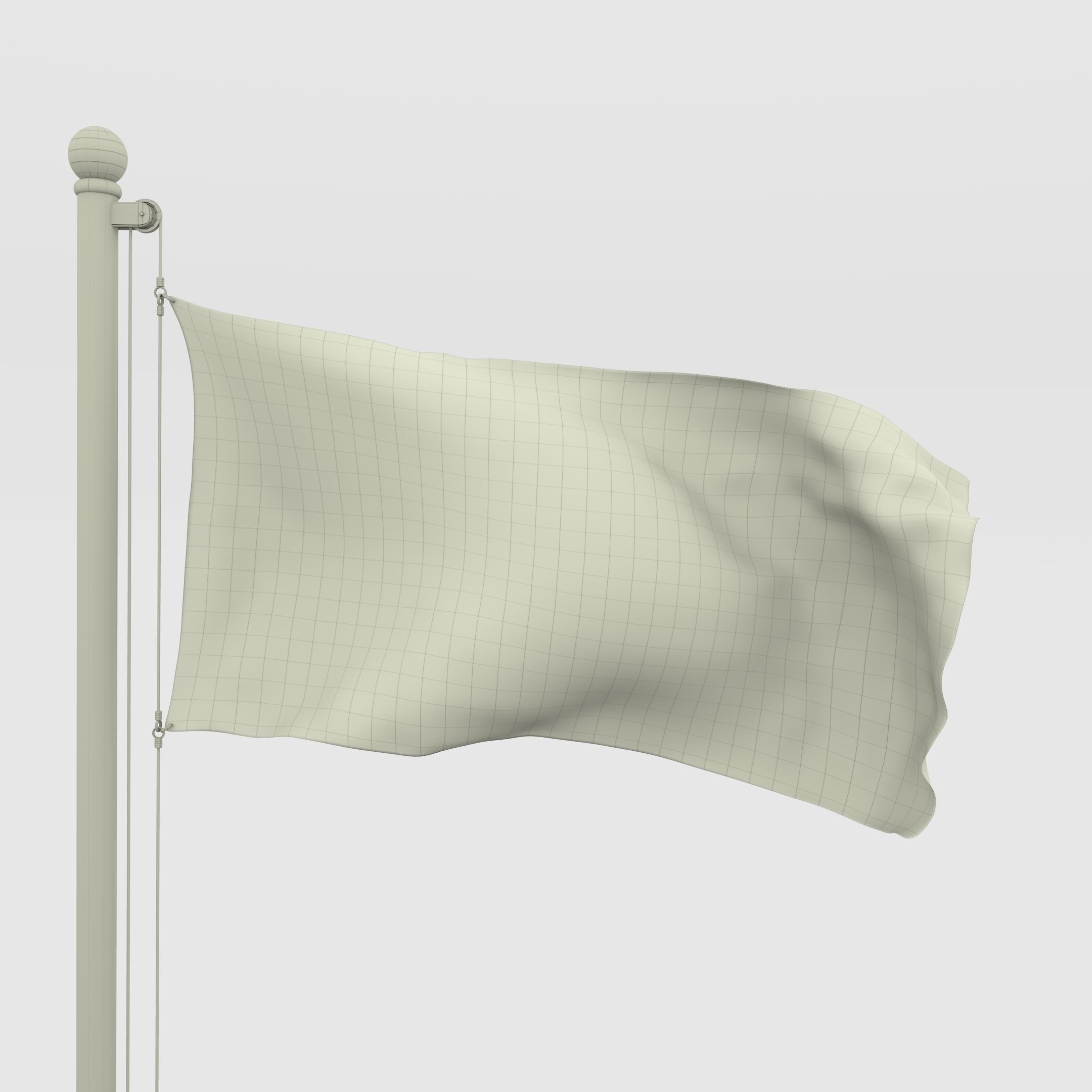 Animated Gabon Flag Low-poly 3D model_10