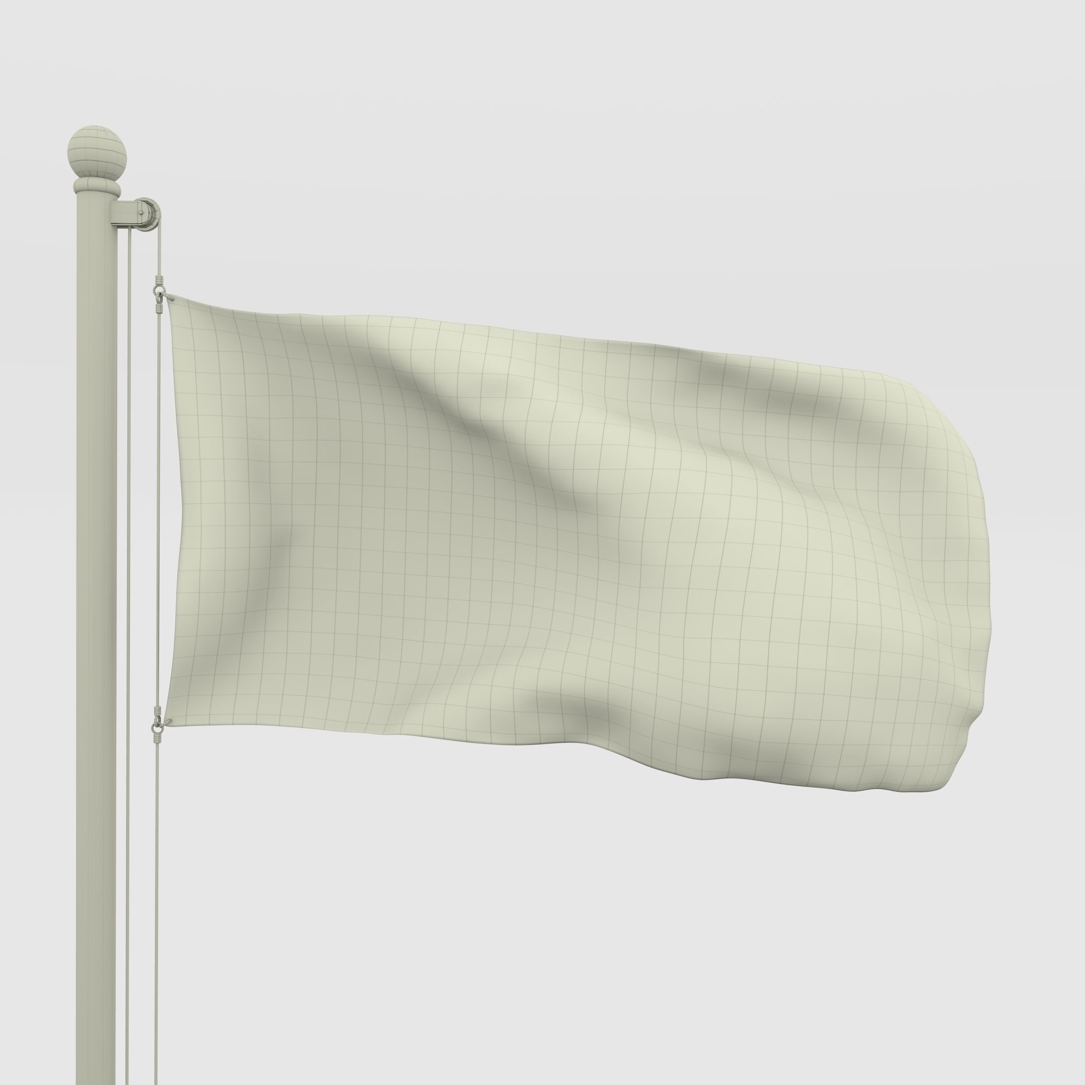 Animated Gabon Flag Low-poly 3D model_9