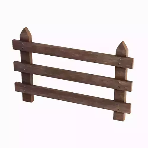Rustic Wooden Fence 03