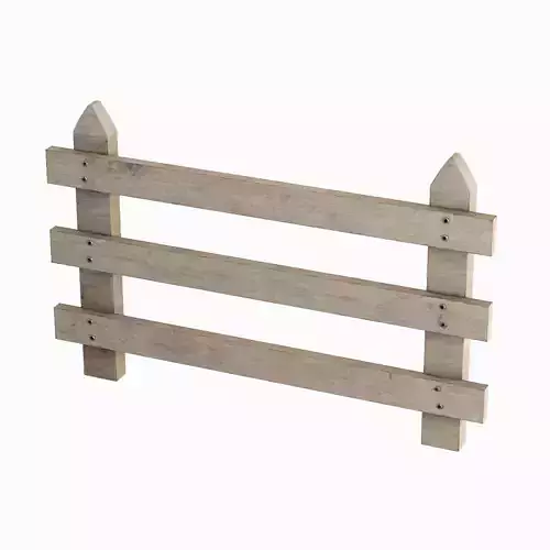 Rustic Wooden Fence 04