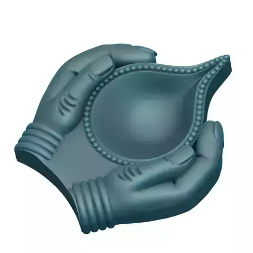 Divine Hands Holding Diya