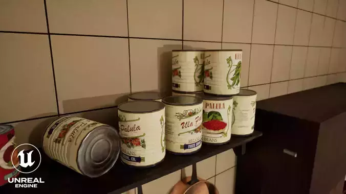 Food Can Set  Low-poly 3D model 6