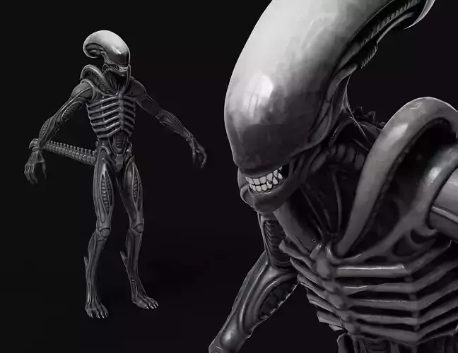 Xenomorph Alien Low-poly Rigged