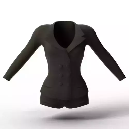 Female Double-Breasted Blazer and Shorts Suit