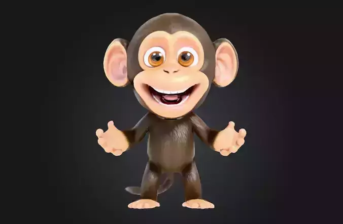 Cute Stylized Monkey 3D Model