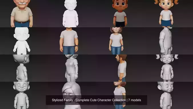 Stylized Family - Complete Cute Character Collection