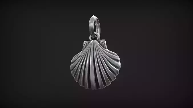 Camino De Santiago Scallop Shell with Cross Amulet Pendant