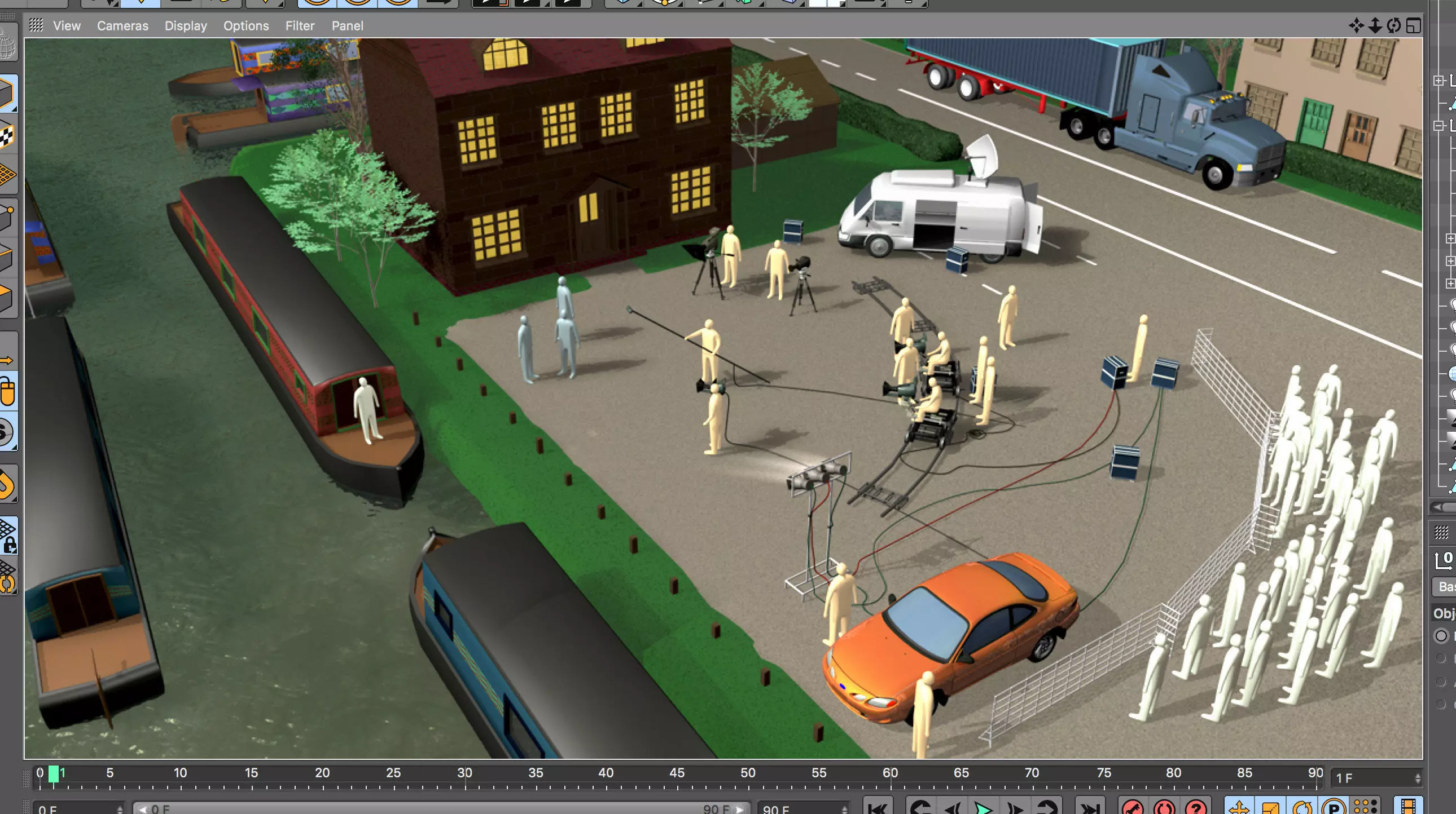 TV filming by a canal 3D model