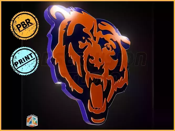 Chicago Bears logo - Cinematic - 3D print