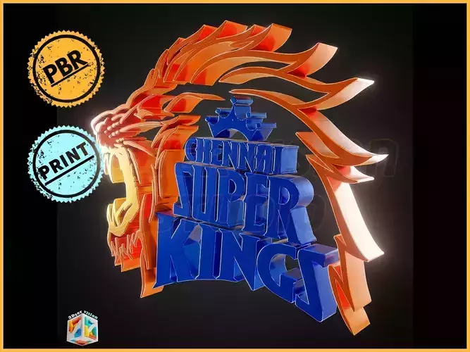 Chennai Super Kings logo emblem - Cinematic - 3D print