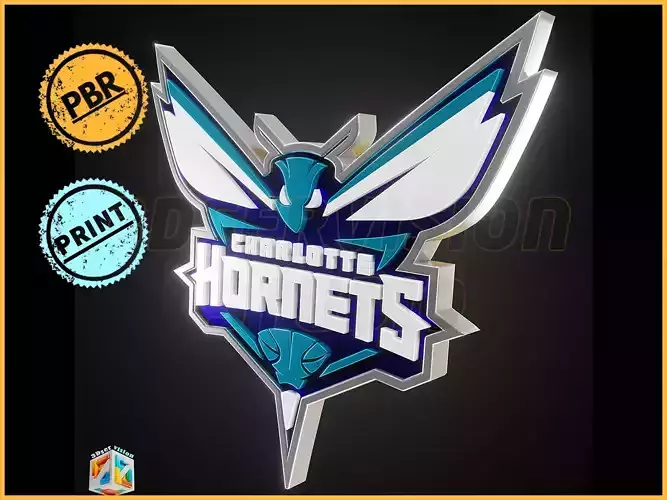 Charlotte Hornets logo - Cinematic - 3D print