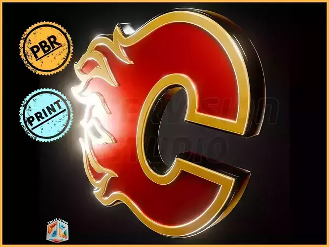 Calgary Flames logo - Cinematic - 3D print