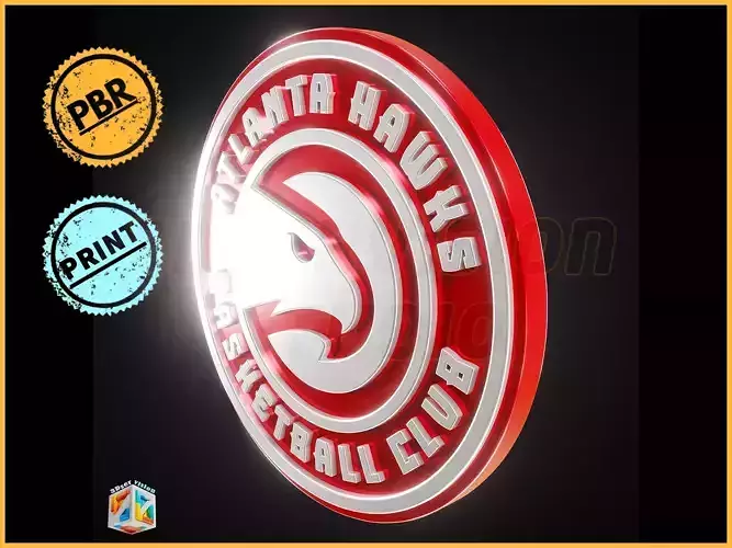 Atlanta Hawks logo - Cinematic - 3D print