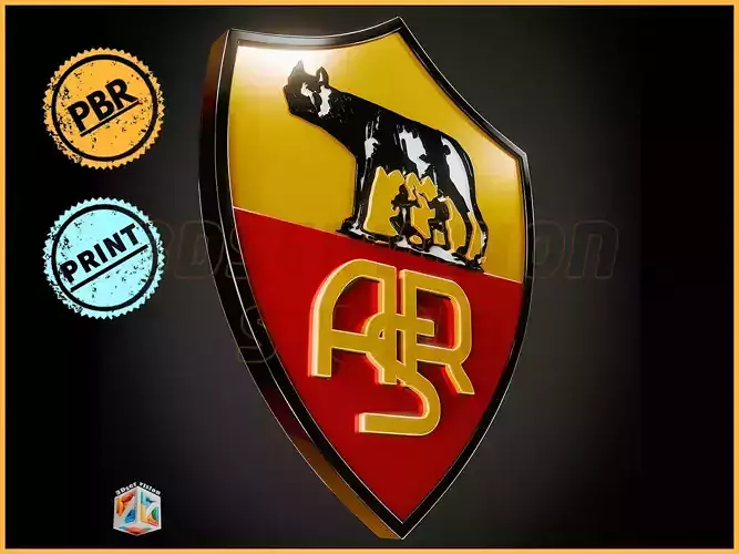 AS Roma logo - Cinematic - 3D print
