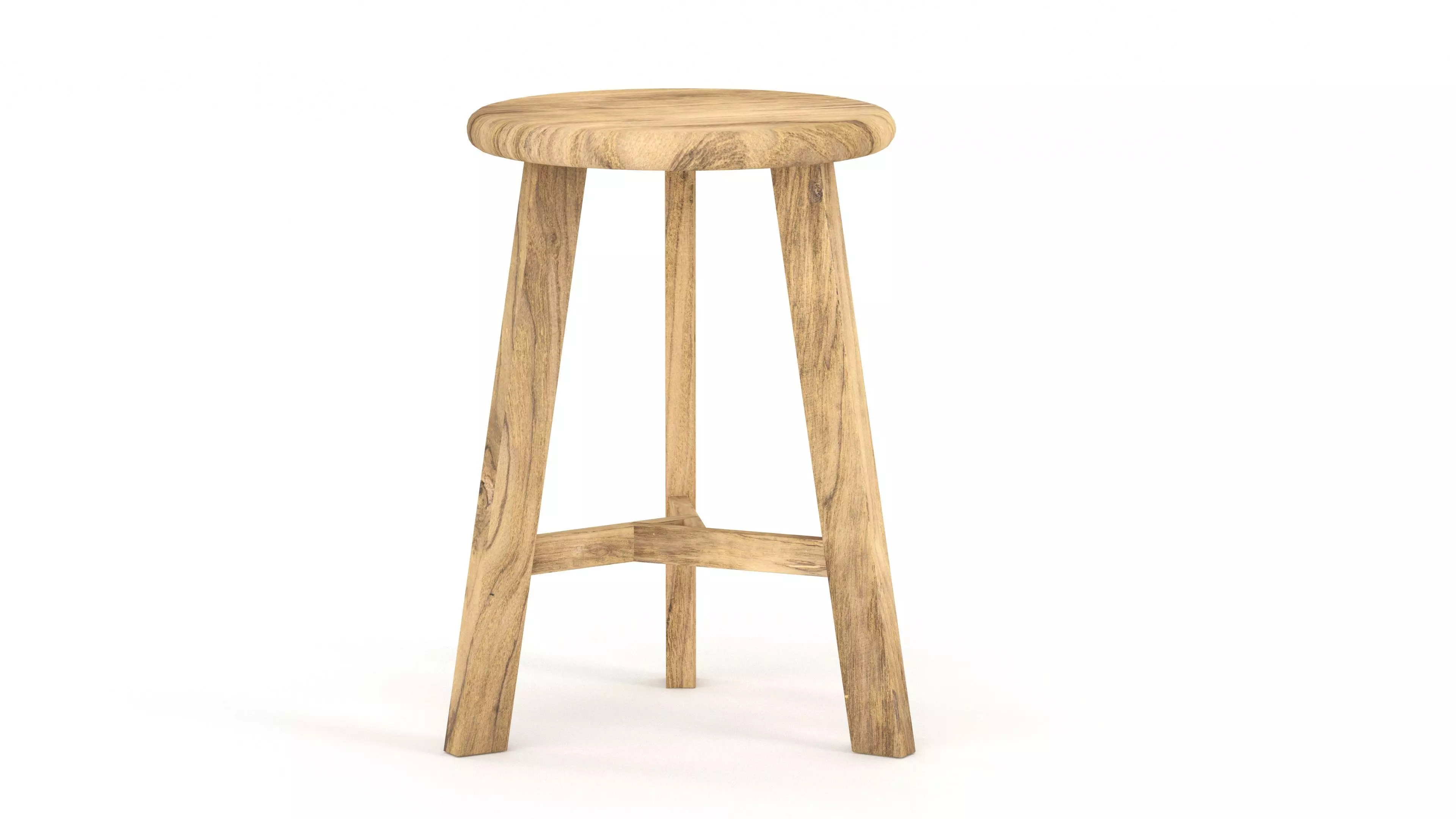Wooden Stool 3D model