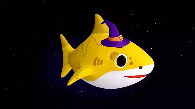 Rigged Cartoon Shark Character Monster Baby Shark