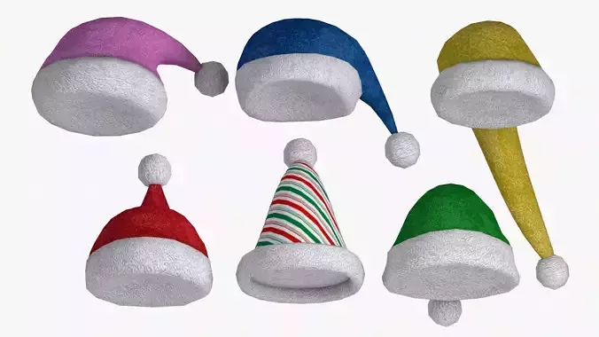Stylized Santa and Holiday Hat Pack