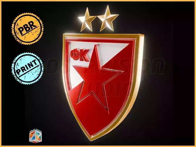FC Red Star Belgrade logo - Cinematic - 3D print