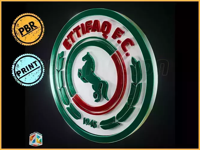 Ettifaq logo - Cinematic - 3D print