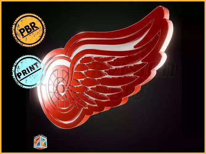 Detroit Red Wings logo - Cinematic - 3D print