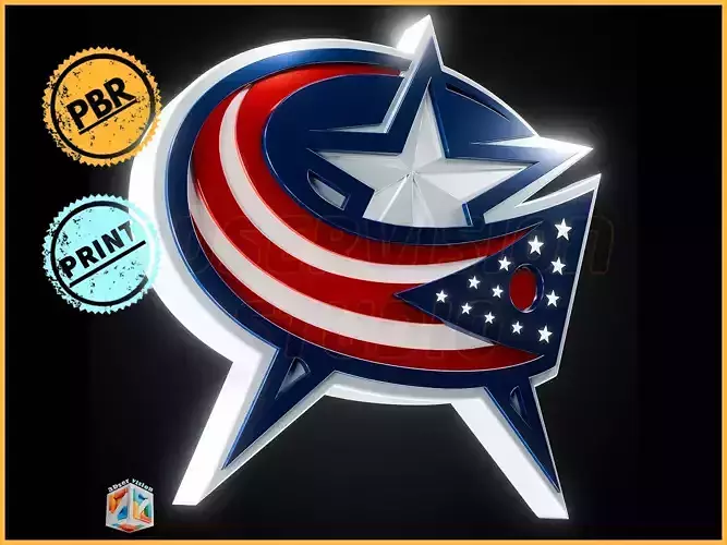 Columbus Blue Jackets logo - Cinematic - 3D print