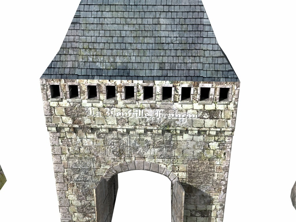 Medieval City fortifications Low-poly 3D model_14