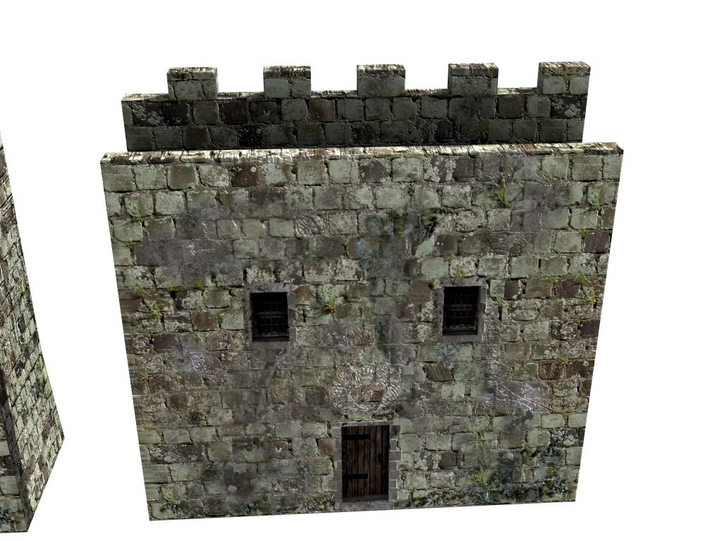 Medieval City fortifications Low-poly 3D model_11