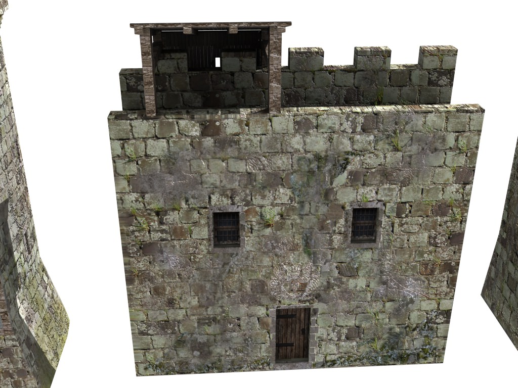 Medieval City fortifications Low-poly 3D model_10